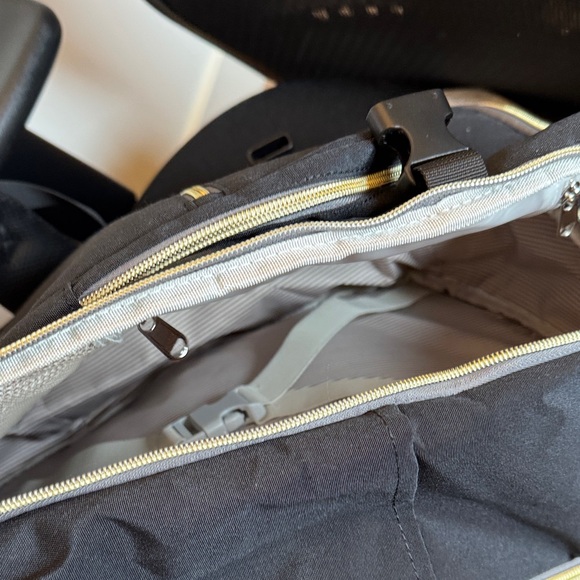 Women's Black Travel 4 Piece Backpack Set with Gold Accents - Picture 9 of 16